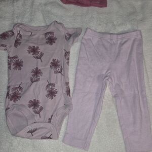 Carter's Pink Floral Bodysuit and Pants Set